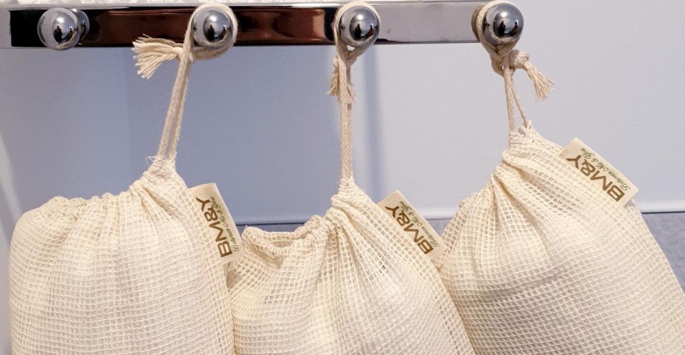 Close up cotton storage bags